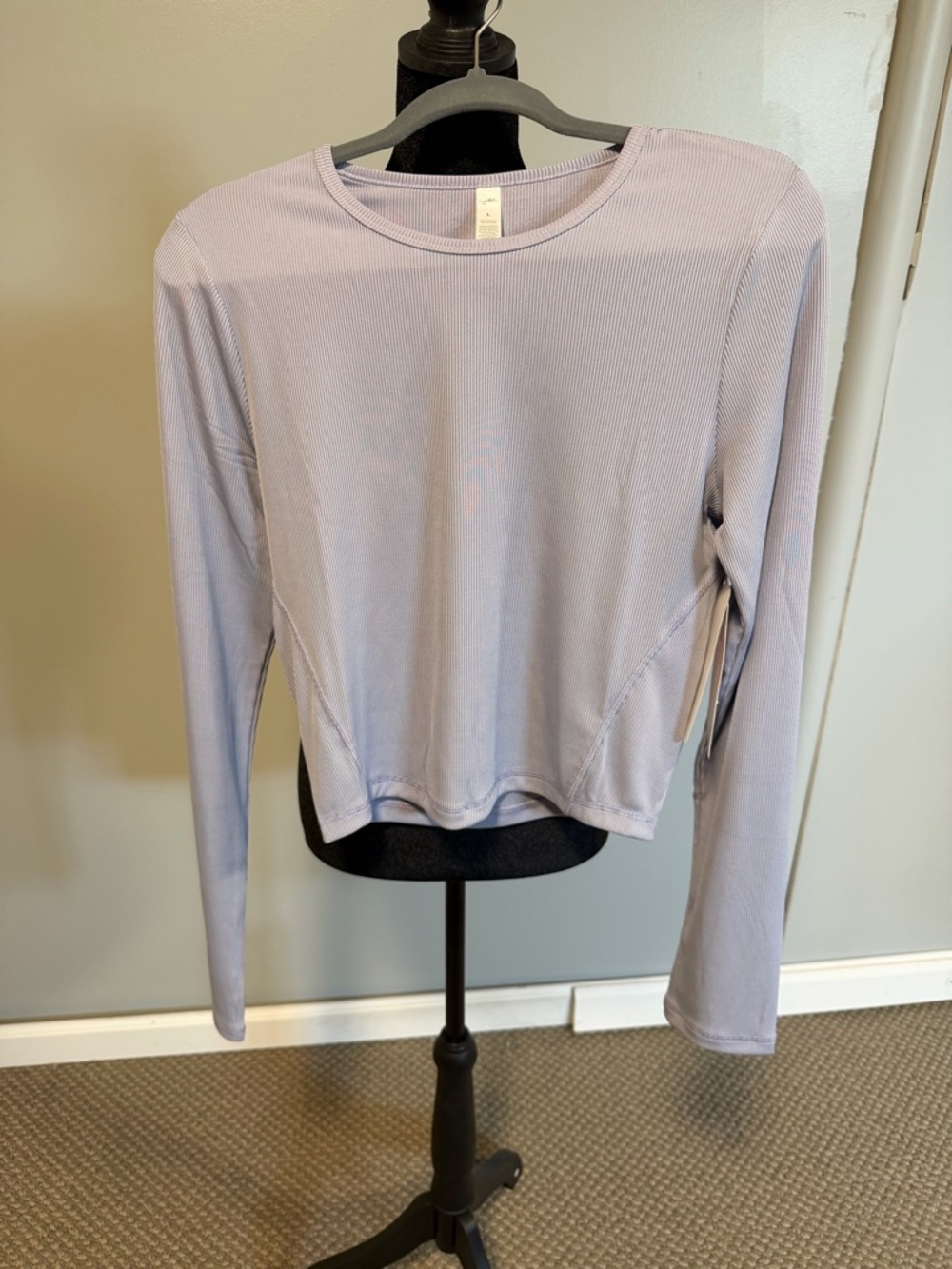 Gottex Ribbed Long Sleeve Crop Top | Size Large | NWT